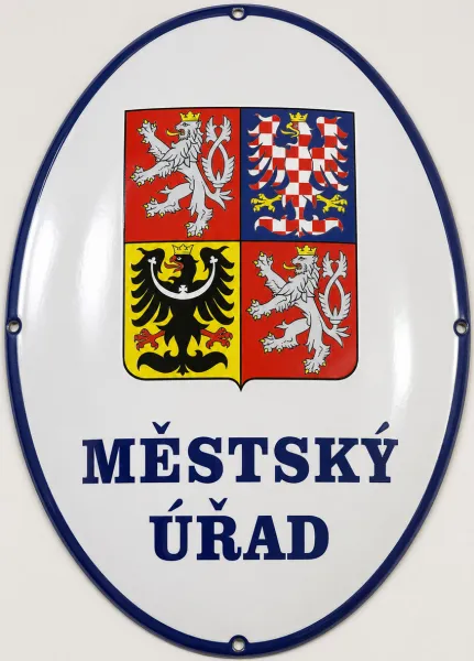 Smaltovaná cedule se státním znakem U10-urad 3